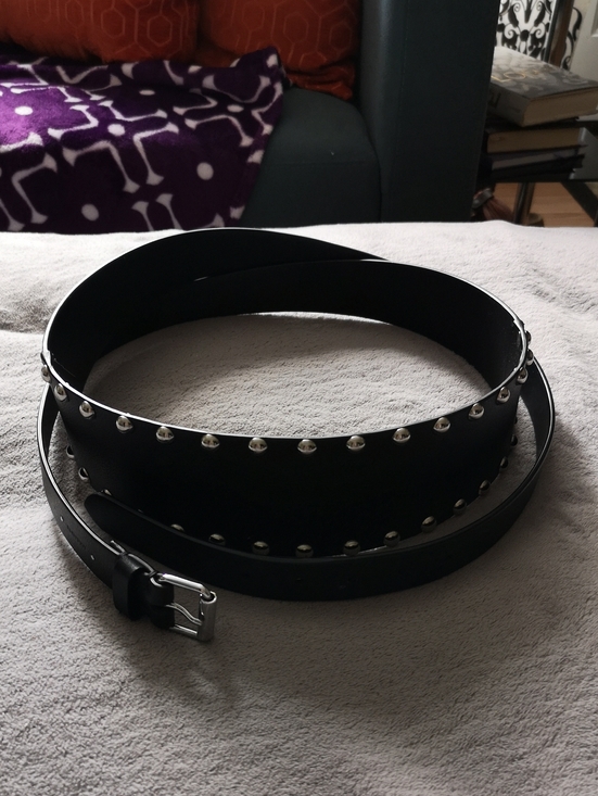 All Saints Accessories - Allsaints Women's Double-wrap Black Leather Belt with Silver Metal Accents